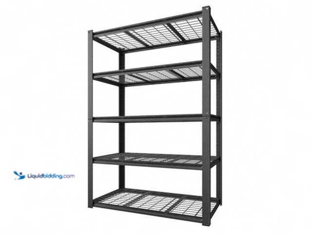 Lot 49-5572019 - VEIKOUS 5-Tier Metal Garage Storage Shelving Unit Standard Bookcase in Black ( 72 in. H x 48 in. W x...