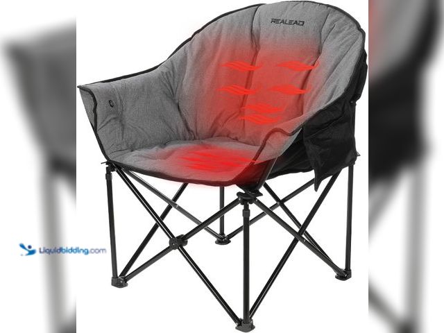 Lot 49-3564612 - Heated Camping Chair - Fully Thick Padded - Heated Chairs for Outdoor Sport with Back and Seat Heati...