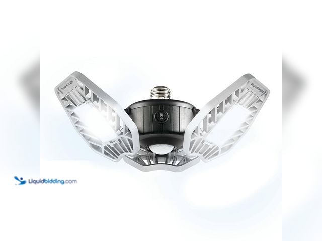 Lot 49-5449042 - 7.5 in. x 4.25 in. 6000 Lumens Single Pole Occupancy LED Flush Mount Motion Activated Garage Light (...