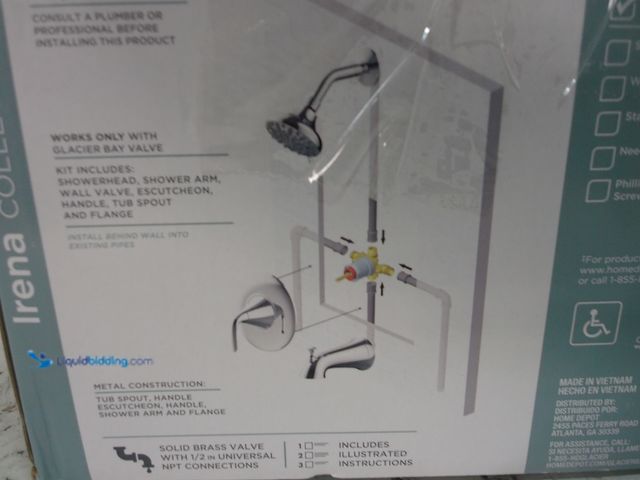 Lot 49-1629110 - Glacier Bay Irena Single-Handle 6-Spray Tub and Shower Faucet in Polished Chrome (Valve Included), M...