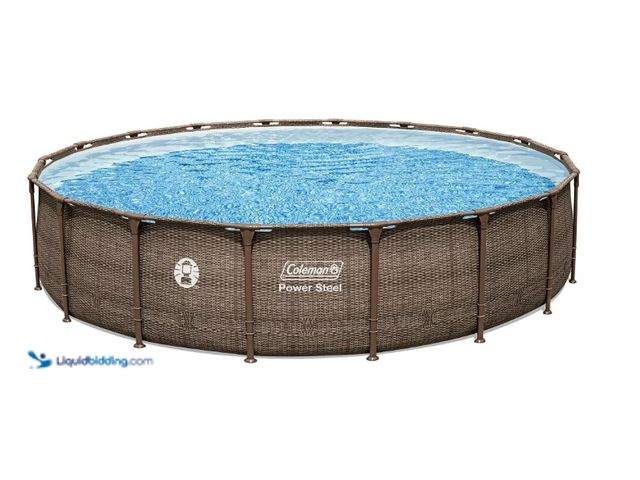 Lot 49-1622999 - Coleman Power Steel 18 ft. x 48 in. Round Metal Frame Above Ground Pool Set, Model # 90458E, New(Fac...