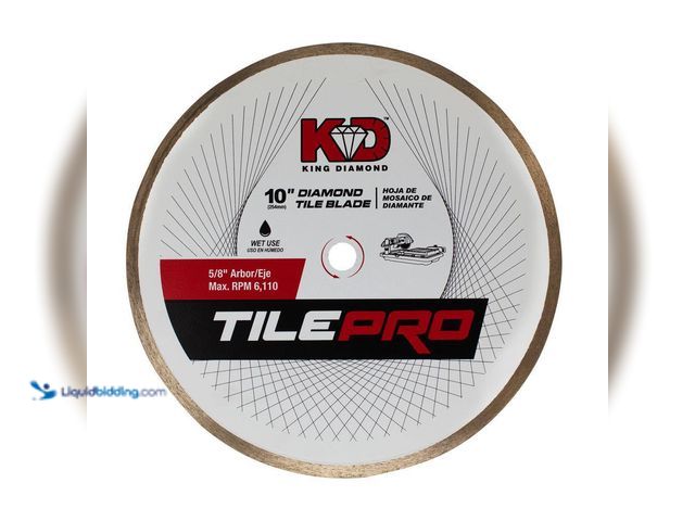 Lot 49-5435452 - KING DIAMOND
10 in. Diamond Tile Circular Saw Blade Unused