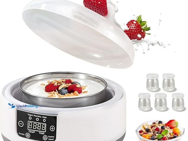 Lot 49-5433839 - Yogurt Maker with Temperature Control, Adjustable Time Homemade Probiotic Yogurt Maker Machine. Item...
