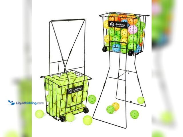 Lot 49-3432114 - ShelfElites Tennis Ball Hopper and Picker – Foldable, Rolling and Standard Options for Ball Collecti...
