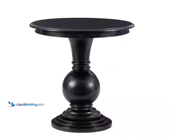 Lot 49-2020574 - Linon Home Decor Lexis 26.25 in. Black Round Wood Accent End Table, Model # HD221906. MSRP: $272.48....