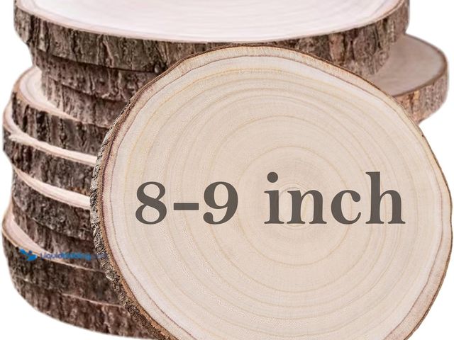 Lot 49-3527889 - 10 Pcs Natural Paulownia Wood Slices 8-9 Inches,Wood Slices for Centerpieces Table Decorations,Unfin...