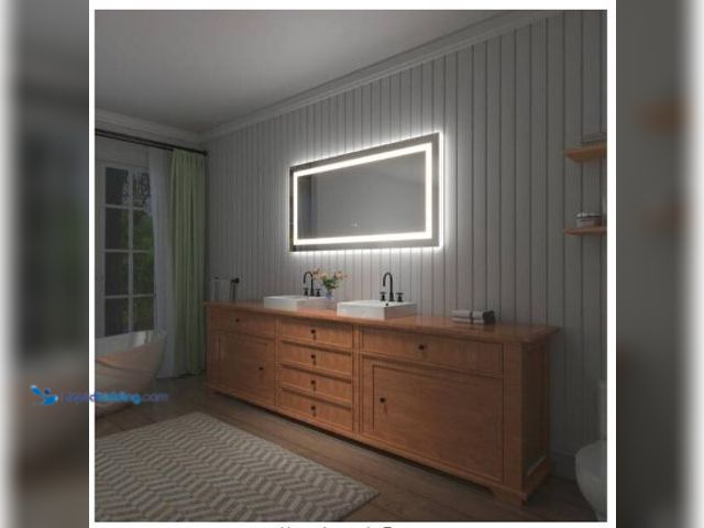 Lot 49-2004686 - TOOLKISS 60 in. W x 30 in. H Rectangular Frameless LED Light Anti-Fog Wall Bathroom Vanity Mirror wi...