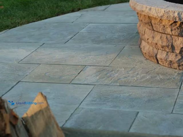 Lot 49-1526142 - Approx. 100 SQ FT of Nantucket Pavers Patio-on-a-Pallet 12 in. x 12 in. Concrete Gray Variegated Tra...