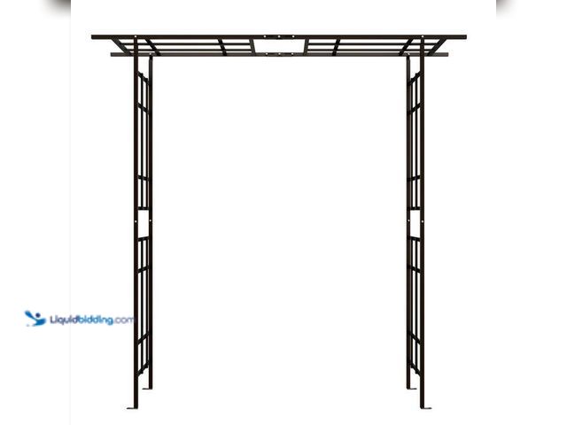 Lot 49-2023233 - Black Metal Garden Arch with Adjustable Width W42. 52 in. W 78. 15 in. Climbing Plants Support Rose ...