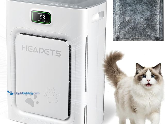 Lot 49-3565947 - Pet Air Purifier for Home Large Room 2500 sq ft, H13 HEPA Washable Double-Sided Filter,Air Cleaner f...