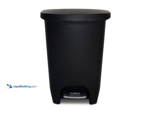 Lot 49-5450076 - Glad 13 Gal. Black Step-On Plastic Trash Can with Clorox Odor Protection of The Lid, Model # GLD-741...