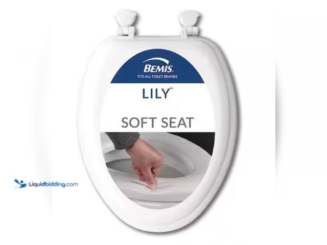 Lot 49-3631314 - BEMIS Lily Cushioned Vinyl Soft Elongated Closed Front Toilet Seat in White, Removes for Easy Cleani...