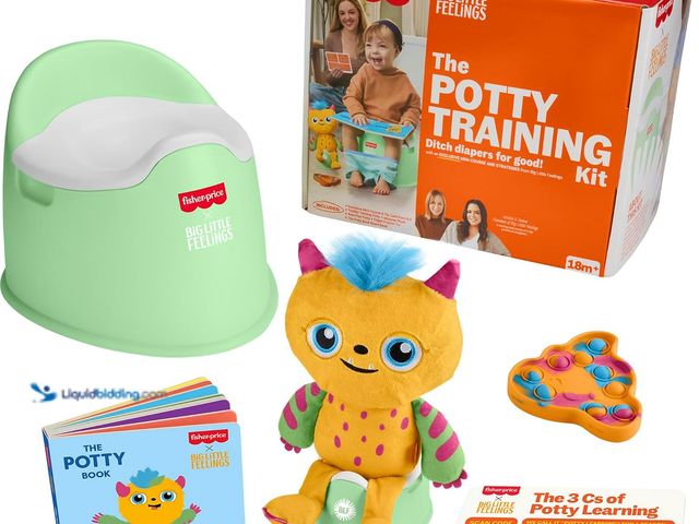 Lot 49-5581696 - Fisher-Price Big Little Feelings Potty Training Kit Toddler Toilet, Board Book & Toys, Parenting Tip...