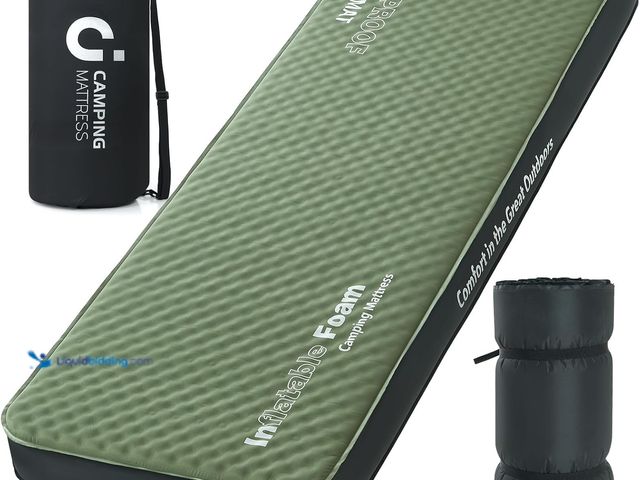 Lot 49-5410275 - Self Inflating Sleeping Pad, 4in Ultra-Thick Foam Camping Cot Mattress with Air Pump Sack, Sleeping ...