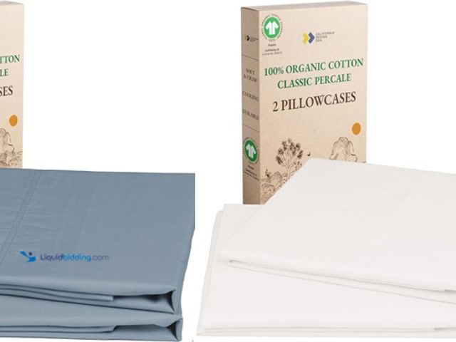 Lot 49-5539623 - California Design Den 100% Organic Cotton Standard/Queen Pillow Cases 2, Soft Percale Weave Cotton P...