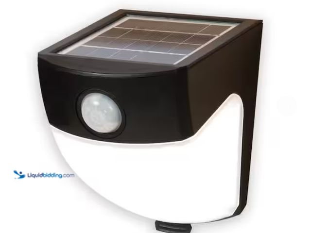 Lot 49-3433370 - (2-Pack) HALO 120-Degree Black Motion Activated Sensor Outdoor Solar Powered Wedge Security Light, M...