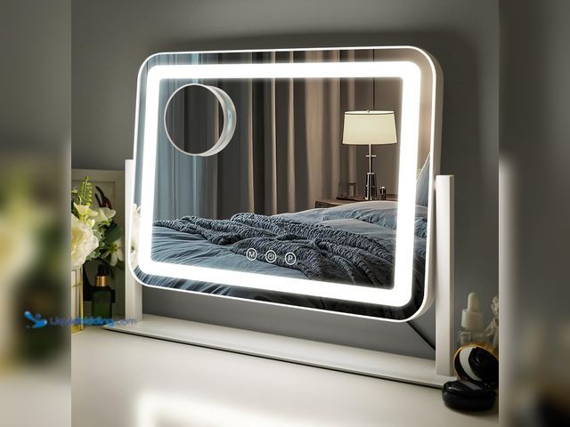 Lot 49-5447869 - Vanity Mirror with Lights, 18.1" L x 14.2" W LED Makeup Mirror, Hollywood Mirror with 3 Color Modes ...