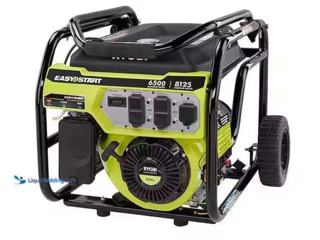 Lot 49-1567596 - RYOBI 8125-Watt Gasoline Powered Portable Generator with CO Detect Shutdown Sensor, Delivers 8125 St...