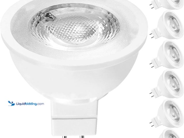 Lot 49-3527203 - LUXRITE MR16 LED Bulb 50W Equivalent, 12V, 2700K Warm White Dimmable, 500 Lumens, GU5.3 LED Spotligh...