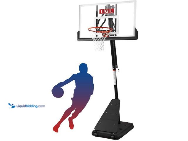 Lot 49-1632108 - IGL Basketball Hoop Outdoor with 52 Inch Shatterproof Backboard, 10-FT Height, Adjustable Basketball...
