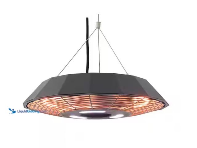 Lot 49-1622550 - Ener-G+ Hanging Infrared Electric Outdoor Heater with LED Light & Remote, Black, Ener-G+ Hanging Inf...