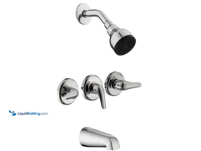 Lot 49-1569440 - Glacier Bay Aragon 3 Handle 1-Spray Tub and Shower Faucet 1.8 GPM in Chrome (Valve Included), Model ...