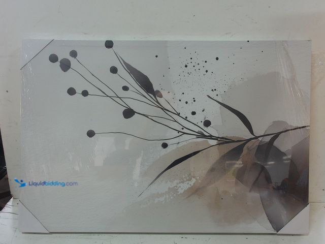 Lot 49-1632103 - Lot of (3) 2-Ft x 3-Ft Beige/Grey/Black Abstract Canvas Prints, Each print is different.  Ref#WAY072...