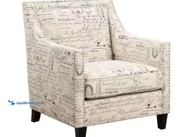 Lot 49-1632131 - Emery French Script Polyester Arm Chair, Model # UER636100CA, Unused.   Ref#HD0806