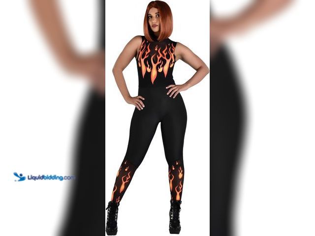 Lot 49-5438025 - ADULT (L-XL) Amscan Multicolor Devil Flames Catsuit For Women. Unused