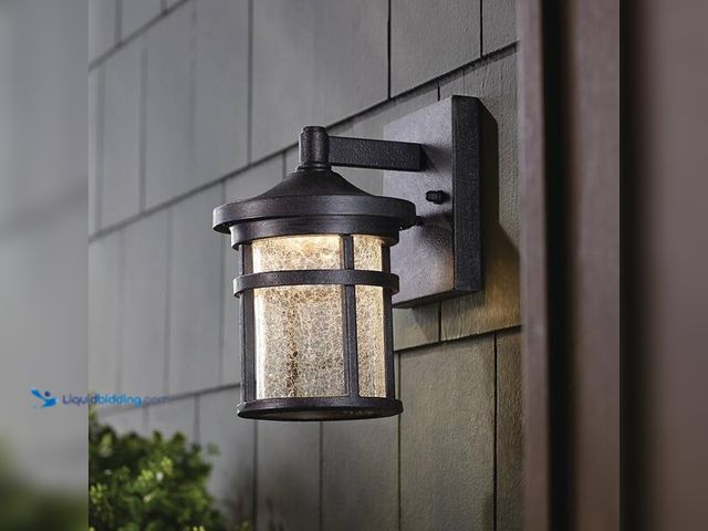 Lot 49-3528654 - Home Decorators Collection Westbury 8.5 in. Aged Iron Small LED Outdoor Wall Light Fixture Sconce wi...