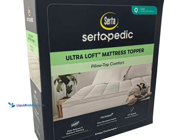 Lot 49-5552284 - Sertapedic Ultra Loft Mattres Topper, Queen. Unused, damage to packaging