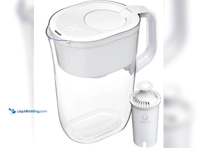 Lot 49-1623949 - Brita Water Filter 10-Cup Tahoe Water Pitcher Dispenser White: Easy-Fill Lid, Electronic Indicator, ...