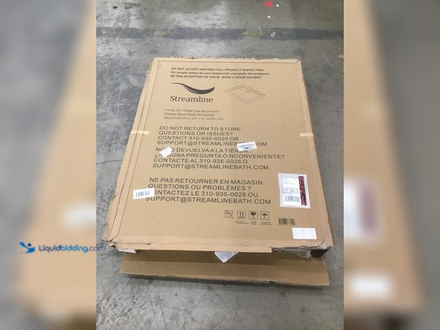 Lot 49-5478717 - Streamline
GB-508-36 48 in. L x 36 in. Alcove Acrylic Shower Pan Base in Glossy White with Center D...