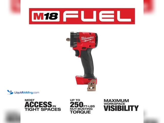 Lot 49-3615735 - Milwaukee M18 FUEL GEN-3 18V Lithium-Ion Brushless Cordless 3/8 in. Compact Impact Wrench with Frict...