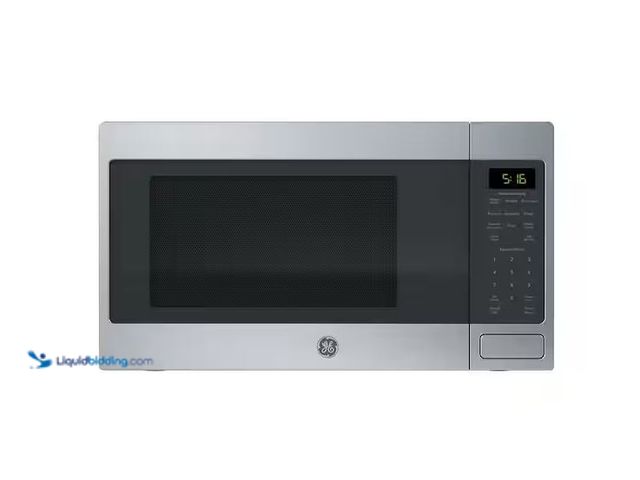 Lot 49-3600466 - GE 1.6 Cu. Ft. Countertop Microwave Oven Model # GCST16S1WSS, Unused, Missing Plate. Powers On  Ref#...