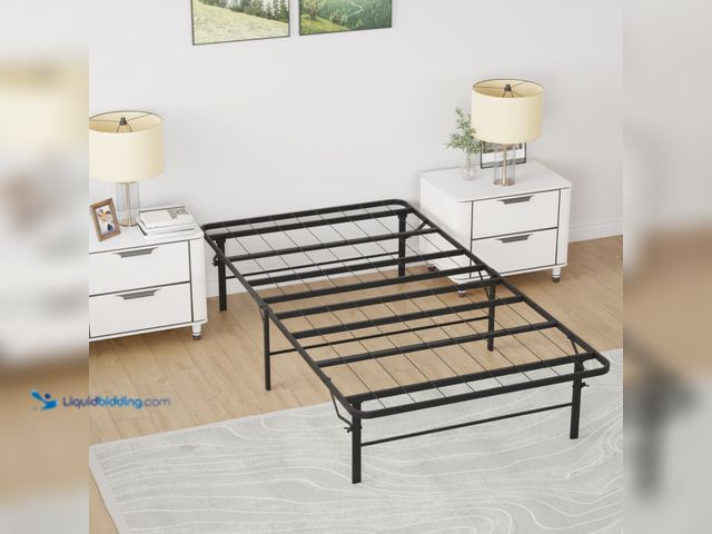 Lot 49-3530436 - PayLessHere Metal Bed Frame Foldable Metal Platform Mattress Foundation with Support Up to 1000lbs S...