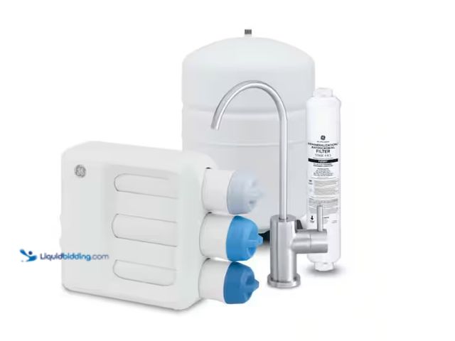 Lot 49-1622771 - GE Under Sink 5-Stage Premium Reverse Osmosis Water Filtration System, Model # GXRV40TBN, Slightly U...