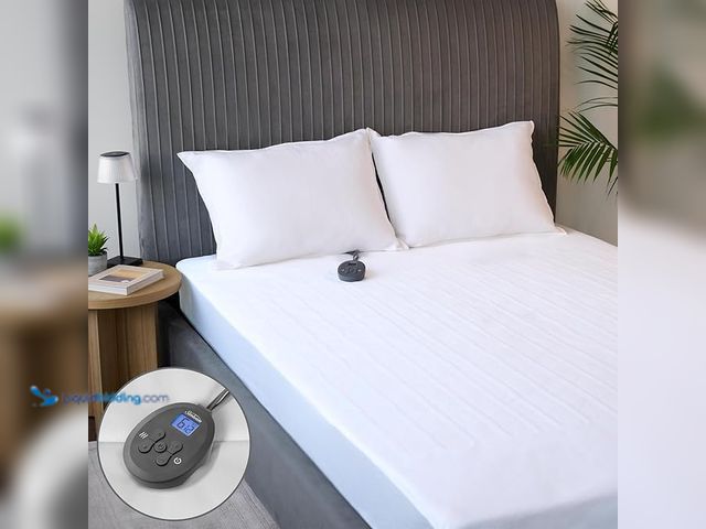 Lot 49-1557299 - Sunbeam Electric Heated Mattress Pad Twin 75" x 39" 12 Heat Settings 12-Hour Auto Shut-Off Fast Heat...