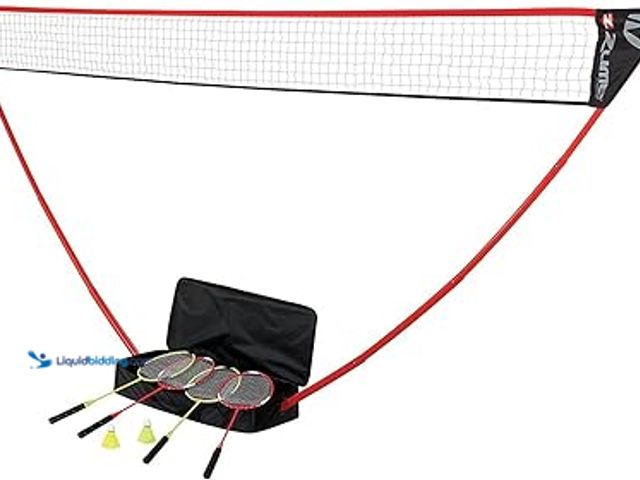 Lot 49-3510107 - Zume Games Portable Badminton Set with Freestanding Base - Sets Up on Any Surface in Seconds - No To...