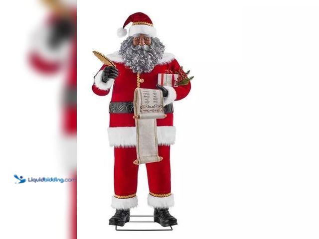 Lot 49-1548155 - 6ft Animated Life-Size Santa Claus w/ Wishlist Christmas Decor Motion Activated Model #127407050911,...