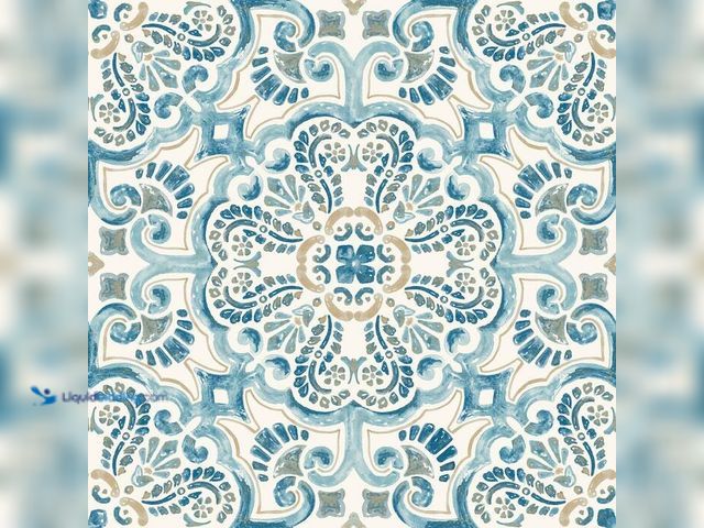 Lot 49-2024299 - Approx (80 Sq. Ft.) of-FloorPops Fontaine 12 in. W x 12 in. L Blue Peel & Stick Vinyl Tile Flooring ...