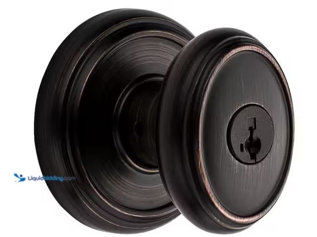 Lot 49-3472136 - Baldwin Prestige Carnaby Venetian Bronze Entry Door Knob Featuring Smart Key Security Model # 354CYK...