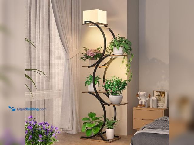 Lot 49-3463483 - CHICLUX 6-Tier Plant Stand Floor Lamp with Grow Lights, Tall Metal Flower Holder for Multiple Plants...