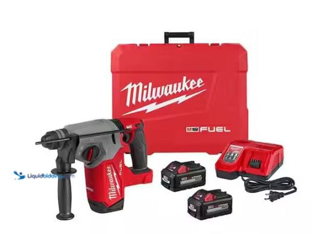 Lot 49-1514988 - Milwaukee M18 FUEL 18V Lithium-Ion Brushless 1 in. Cordless SDS-Plus Rotary Hammer Kit with Two 6.0 ...