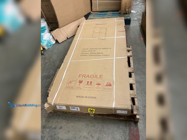 Lot 49-5487178 - 60x76 Matte Black Shower Door New