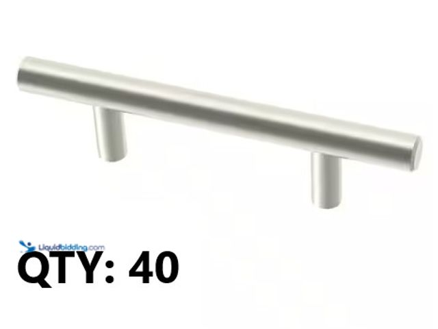 Lot 49-3631043 - (40ct.) Franklin Brass Simple Bar 3" (76 mm) Modern Silver Stainless Steel Cabinet Drawer Pulls, Mod...