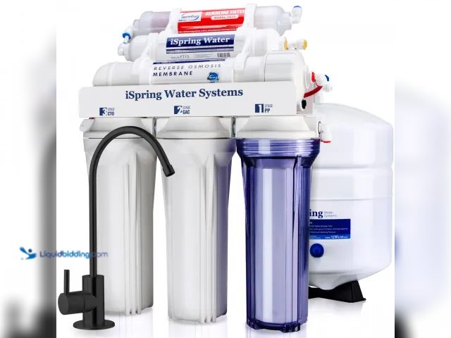 Lot 49-5430606 - iSpring RCC7AK-BLK, NSF/ANSI 58 Certified, Alkaline 6-Stage Reverse Osmosis System with Stylish Blac...