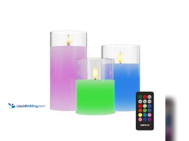 Lot 49-5489359 - QTY 2 - Tzumi Aura LED Color Candles Flameless LED Candles (3-Pack). Model #8848HD. New