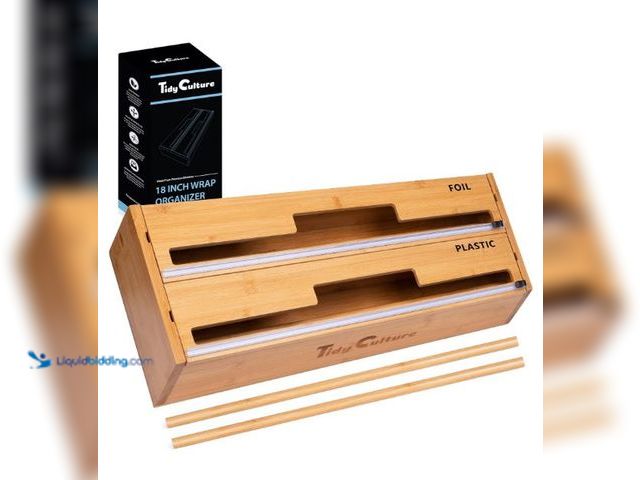 Lot 49-3473754 - 18 Inch Large Foil Wrap Dispenser with Cutter, 2 in 1 Aluminum Butcher Parchment Paper Freezer Tin W...