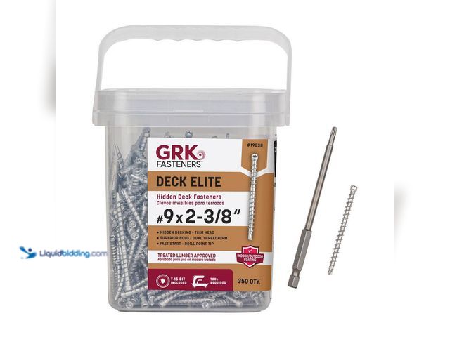 Lot 49-5449421 - GRK Fasteners
#9 x 2-3/8 in. Star Drive Exterior Coated Trim Head Deck Elite Hidden Fastener Deck S...